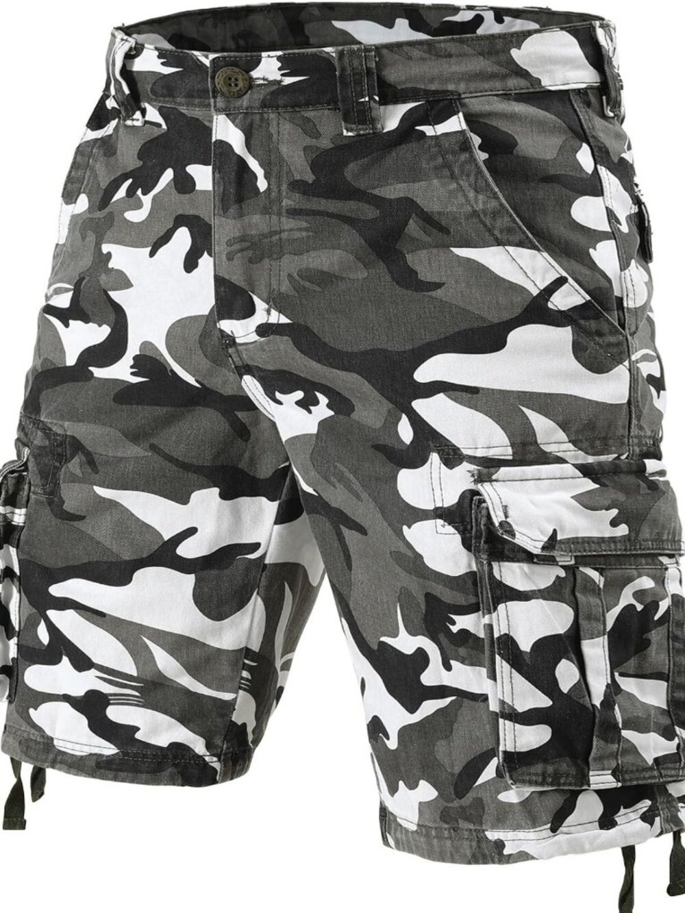 Men's Camo Cargo Shorts - Casual Relaxed Fit, Multi-Pocket Outdoor Workwear